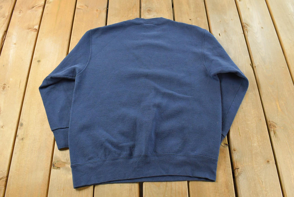 Vintage 1990s Fruit Of The Loom Blank Blue Crewneck Sweatshirt Mens M