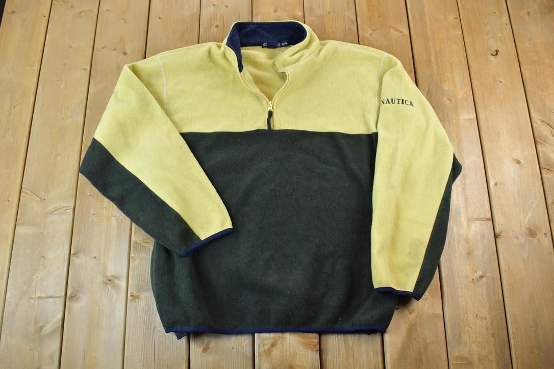 Vintage 1990s Nautica Fleece Quarter Zip Sweater