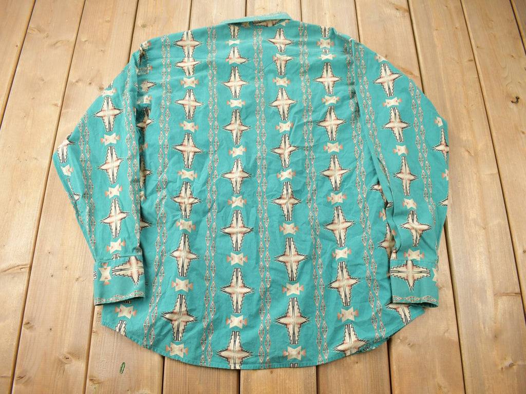 Vintage 1990s Pan Handle Slim South Western Cowboy Style Button Up Shirt