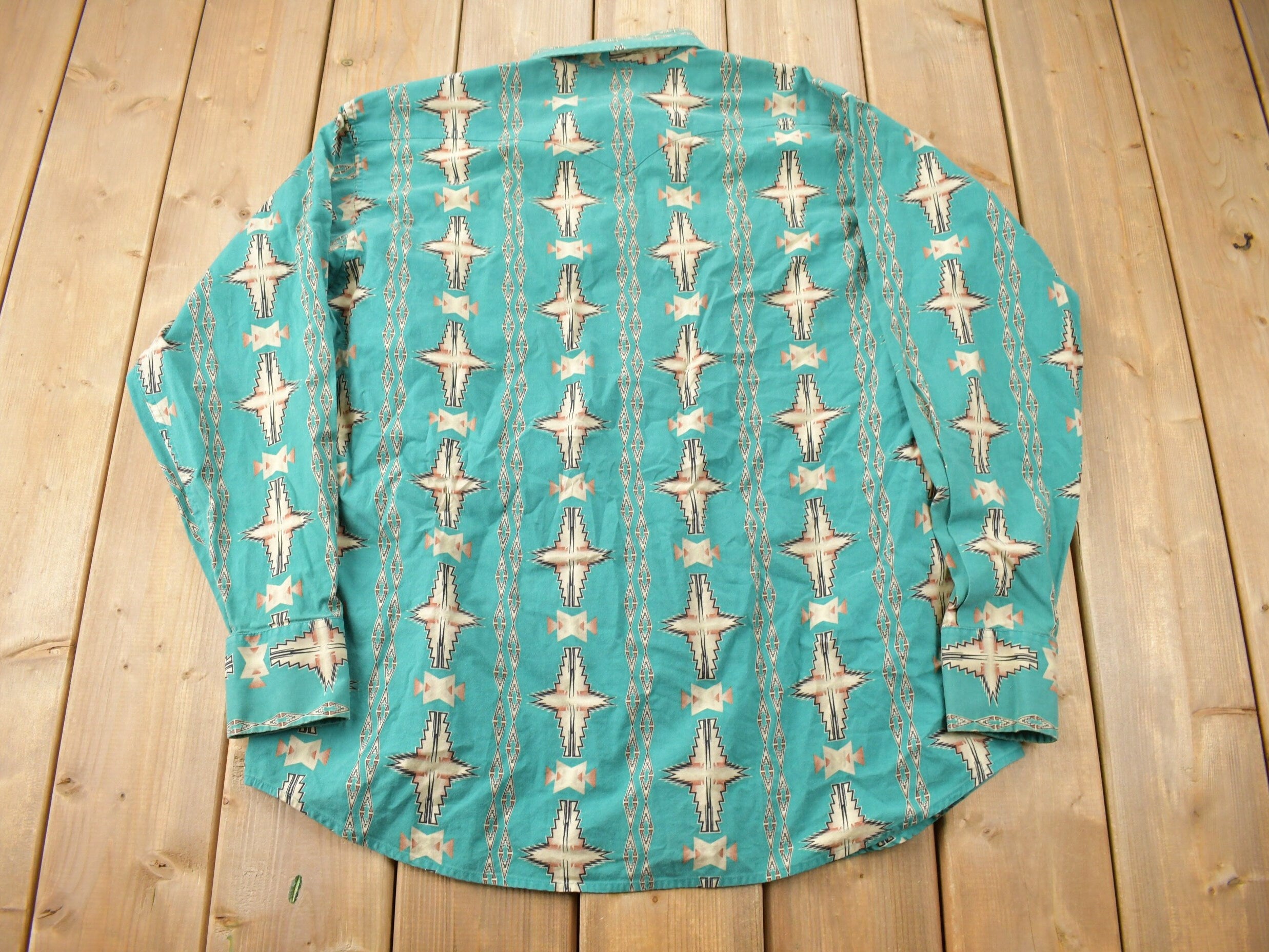 Vintage 1990s Pan Handle Slim South Western Cowboy Style Button Up Shirt