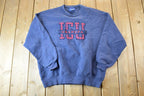 Vintage 1990s ISU Grandpa Plaid Letter University Collegiate Crewneck