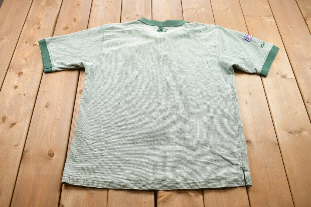 Vintage 1990s Embroidered Pro Line Green Bay Packers NFL Button Up Collar T-Shirt