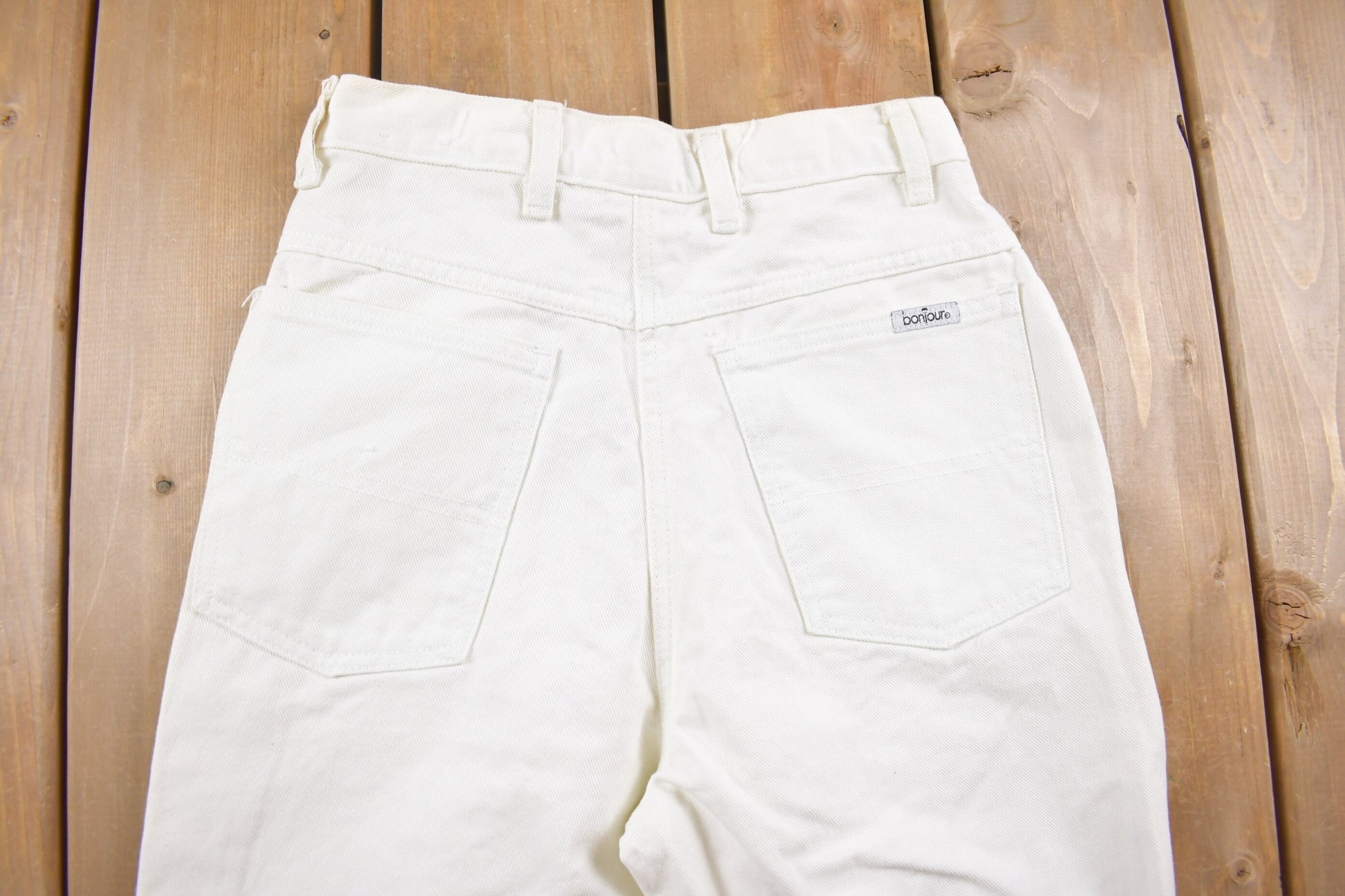 Vintage 1990's Brand New Bonjour White Jeans 24 x 30 / Women's Vintage Jeans / American Vintage / Streetwear Fashion / Vintage Pants