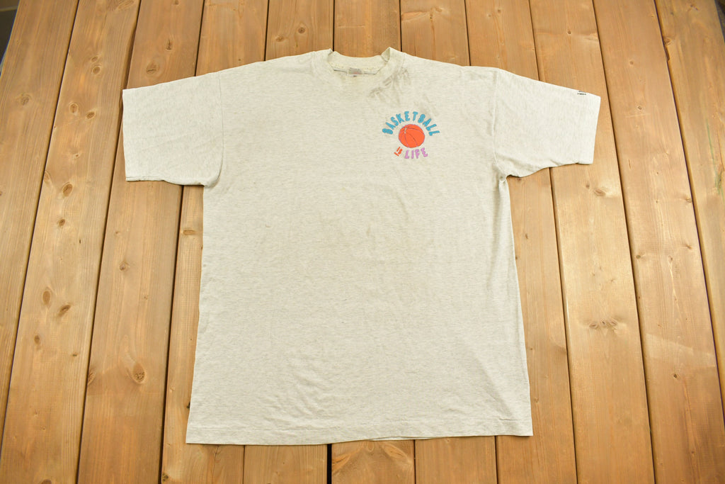 Vintage 1990s Hamilton Basketball Is Life Graphic T-Shirt