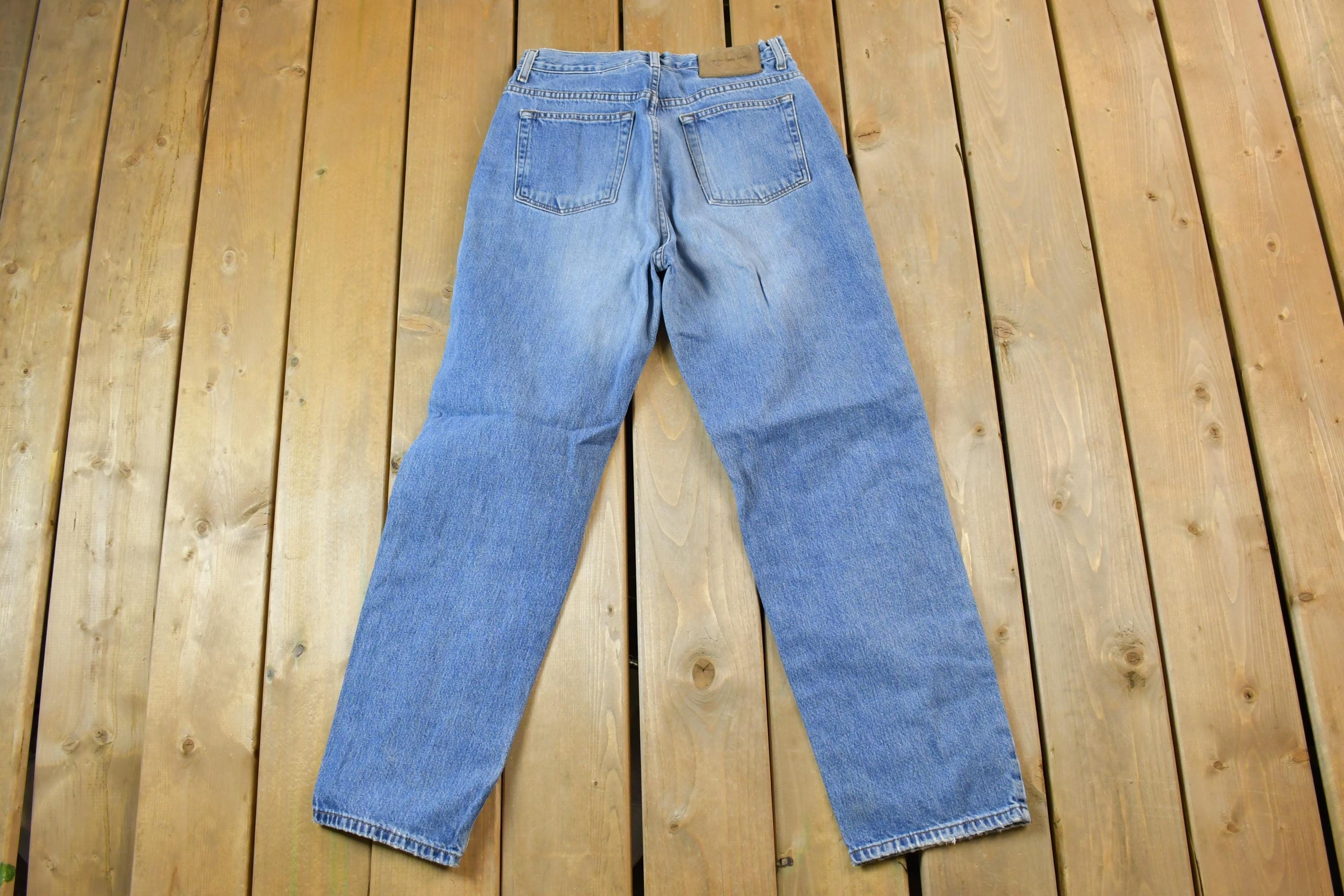 Vintage 1990s Calvin Klein Wide Leg Denim Jeans Size 28 x 28
