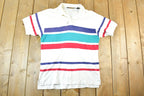 Vintage 1990s Eddie Bauer Quarter Button polo Mens S  Vintage Striped Polo Style Quarter Button  Rare Destination Tee  Summer Shirt