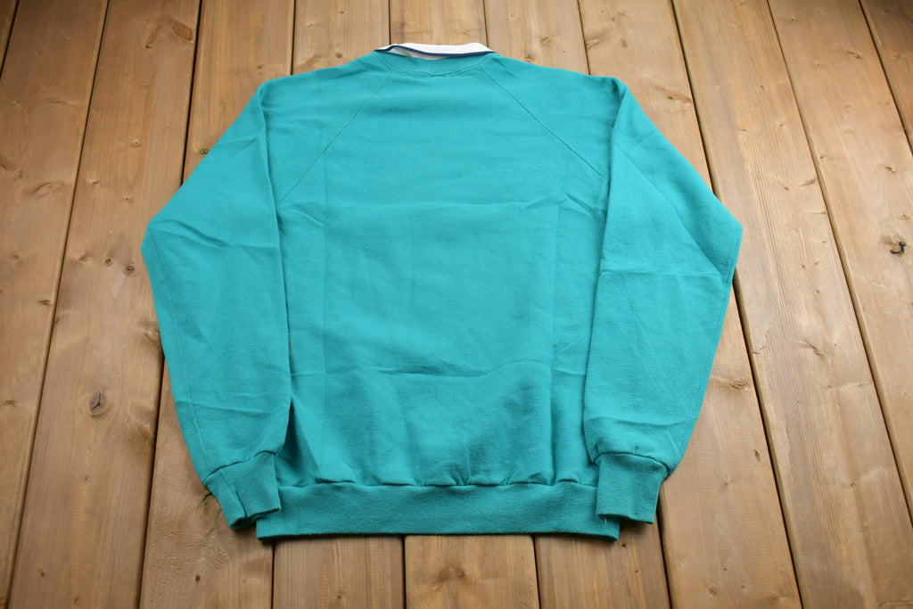 Vintage 1987 Heart Embroidered Patchwork Collared Sweatshirt
