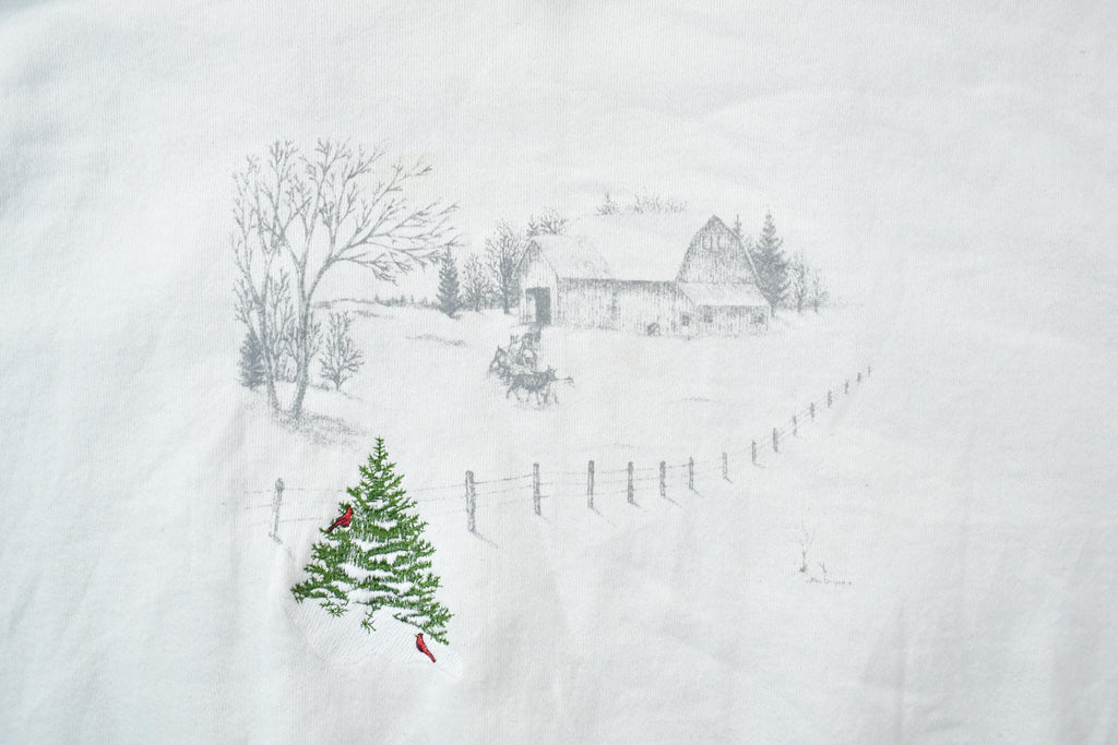 Vintage 1990s Christmas Tree Theme Graphic Crewneck Sweater