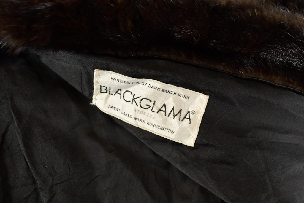 Vintage 1970s Blackglama Full Length Black Mink Fur Coat Adult M  70s Fur Jacket  Authentic Fur  True Vintage  Dark Ranch Mink