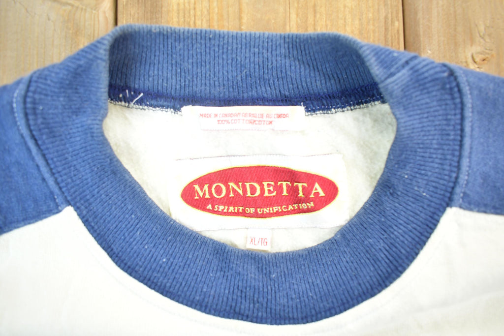 Vintage 1990s Mondetta USA 14 Sport Crewneck Sweatshirt / 90s Crewneck / Made In USA / Streetwear / Embroidered