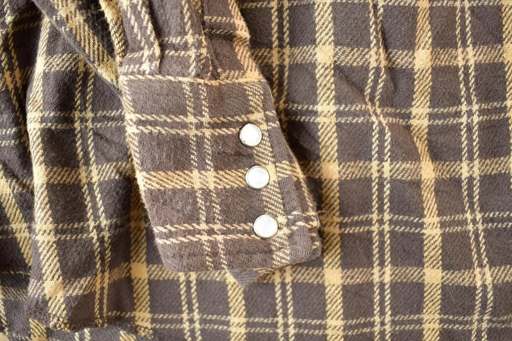 Vintage 1990's Wrangler Plaid Button Up Western Shirt Made In USA