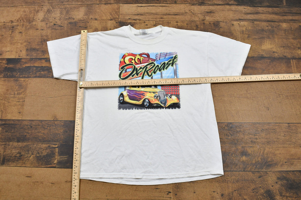 Vintage 1990s GCF Ox Roast Vintage Hot Rod T-Shirt