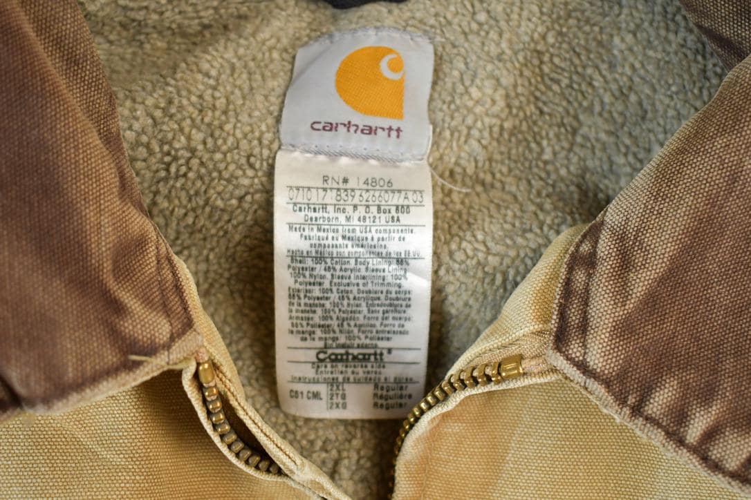 Vintage 1980s Carhartt Perfectly Distressed Collared Work Jacket Made In USA
