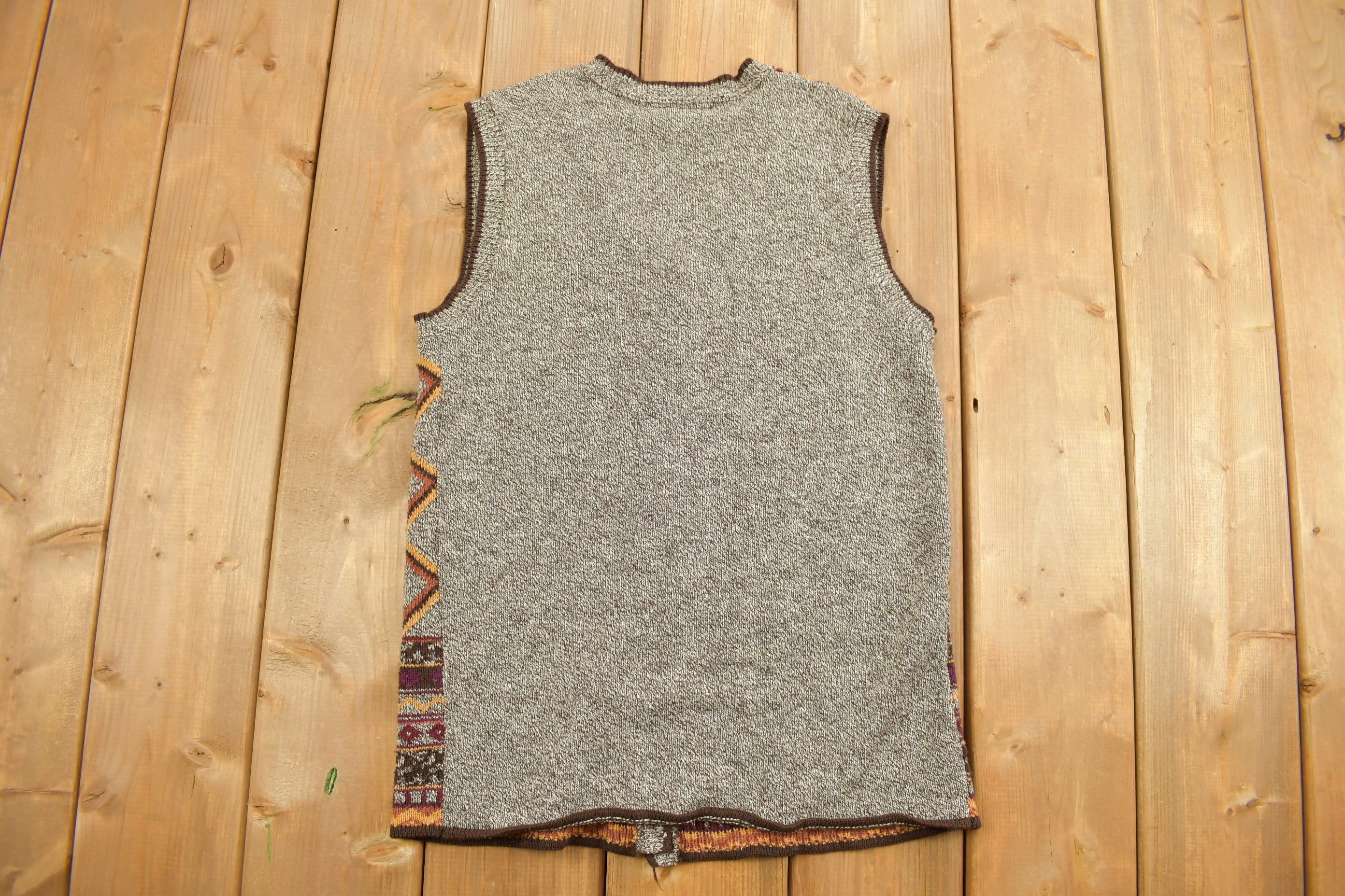 Vintage 1980s Norton McNaughton Knit Cardigan Sweater Vest