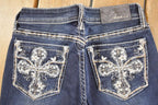 Vintage Deadstock Y2K Grace In LA Bedazzled Bootcut Low Rise Jeans Women's Size 26 x 32