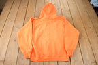 Vintage 1980s Blank Orange Zip Up Hoodie Made In USA