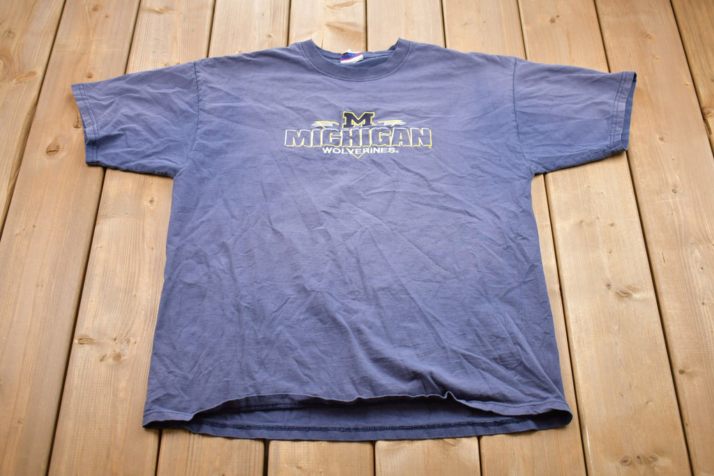 Vintage 1990s University of Michigan Wolverines Embroidered Collegiate T-Shirt