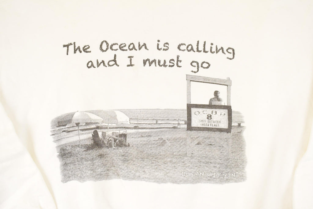 Vintage 1990s Ocean City New Jersey Graphic Print Crewneck Sweatshirt Men's L