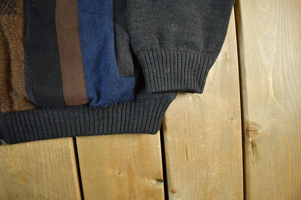 Vintage 1990s Wool Knit Zip Up Sweater Jacket Men's Large
