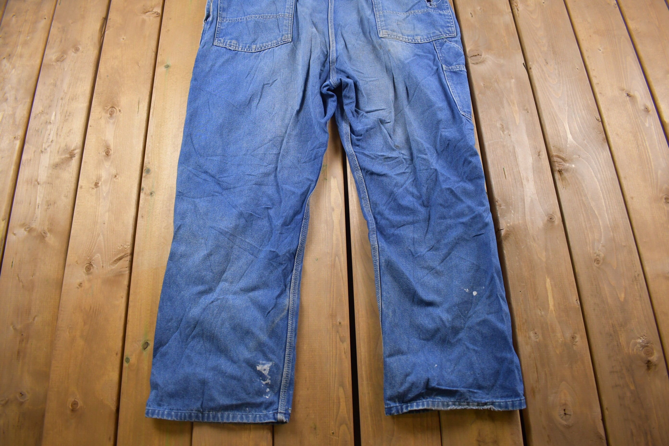 Vintage 1990s Big Smith Blue Denim Jean Overalls Size 44 x 28