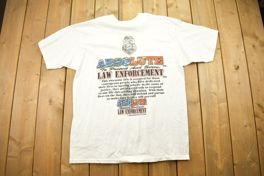 Vintage 1994 Absolute Law Enforcement Graphic T Shirt