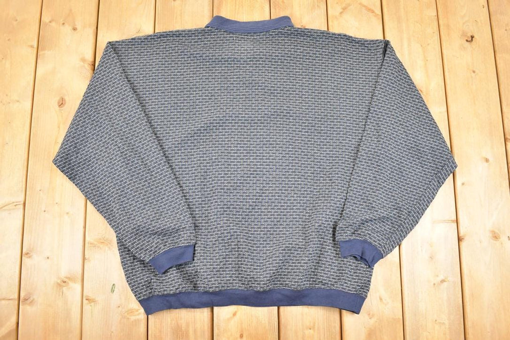Vintage 1990s Greenlines International Quarter Button Knit Sweater Men's L