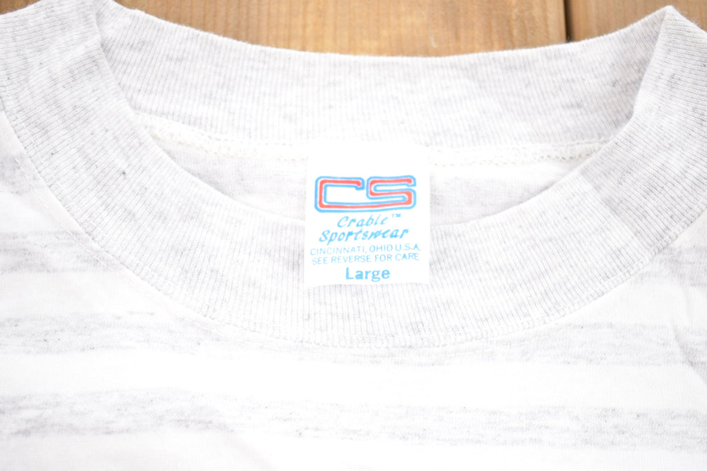 Vintage 1990s Crable Sportswear Striped Graphic T-Shirt