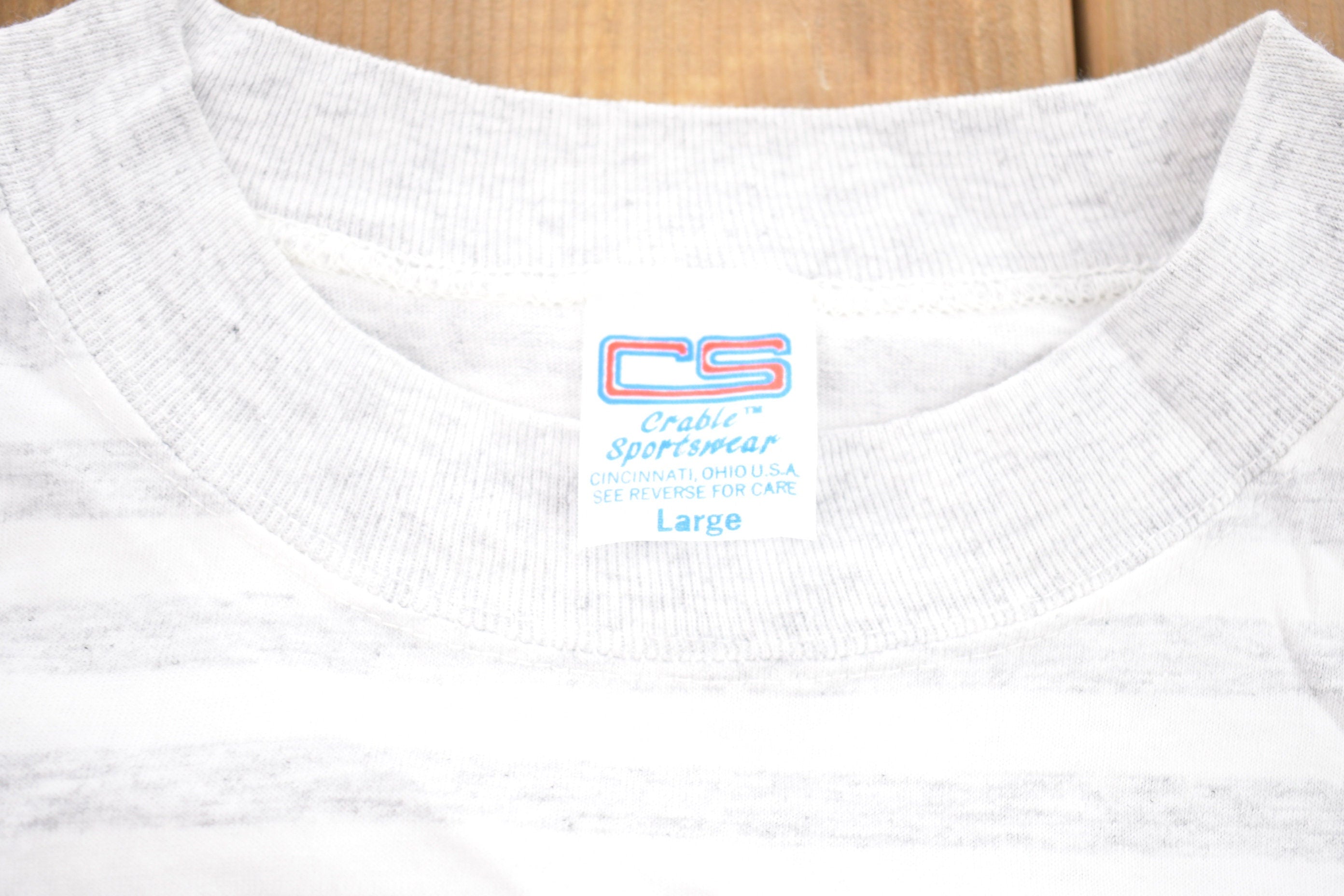 Vintage 1990s Crable Sportswear Striped Graphic T-Shirt