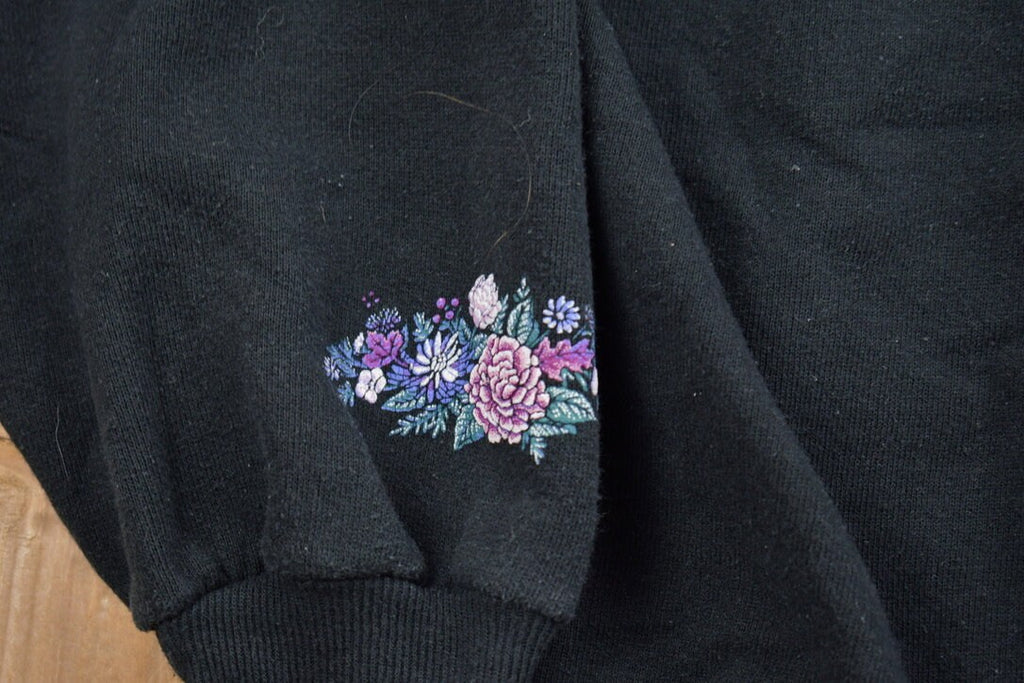 Vintage 1990s Morning Sun Flowers Collared Crewneck Sweater