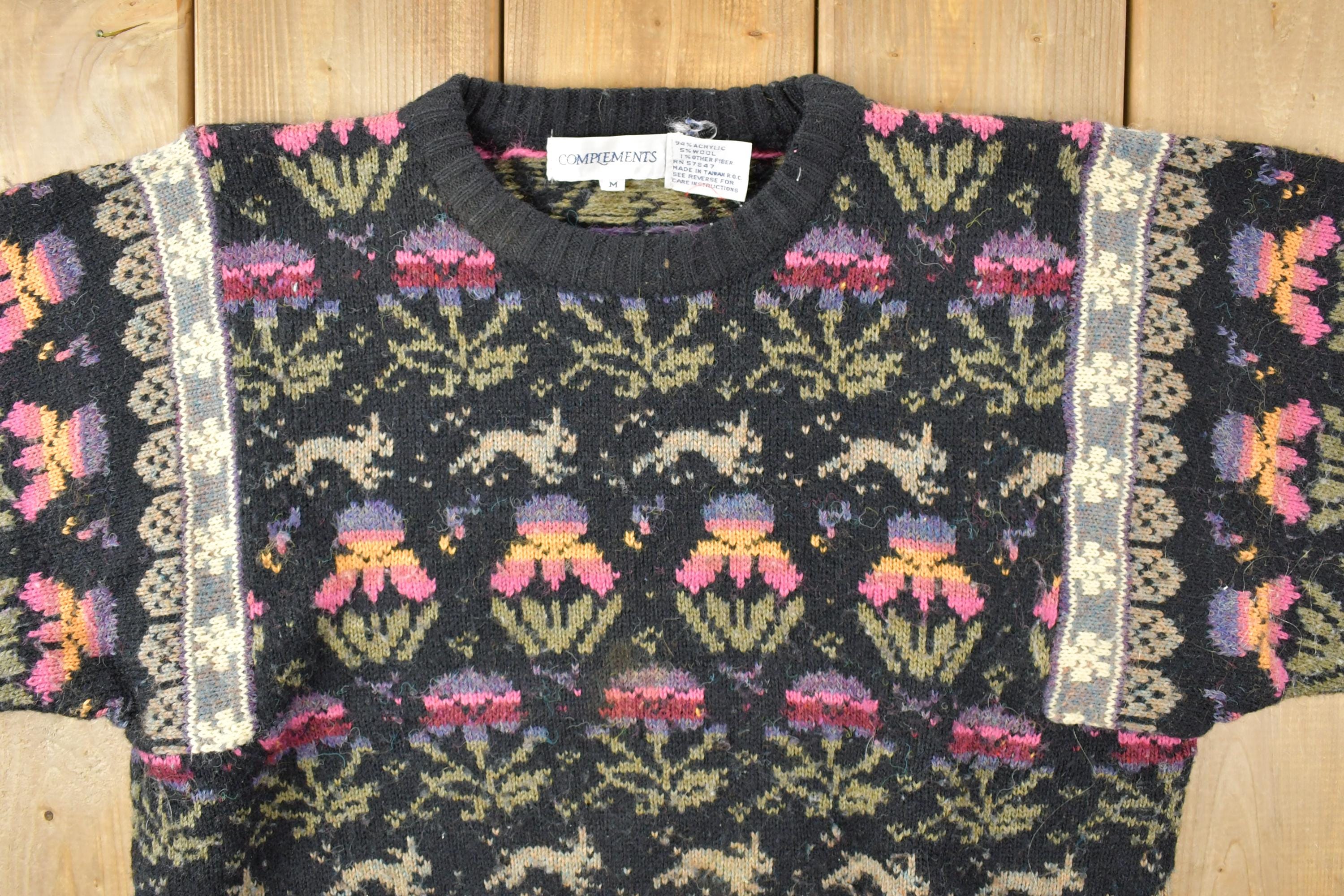Vintage 1990s Compliments Bunny Knit Crewneck Sweater