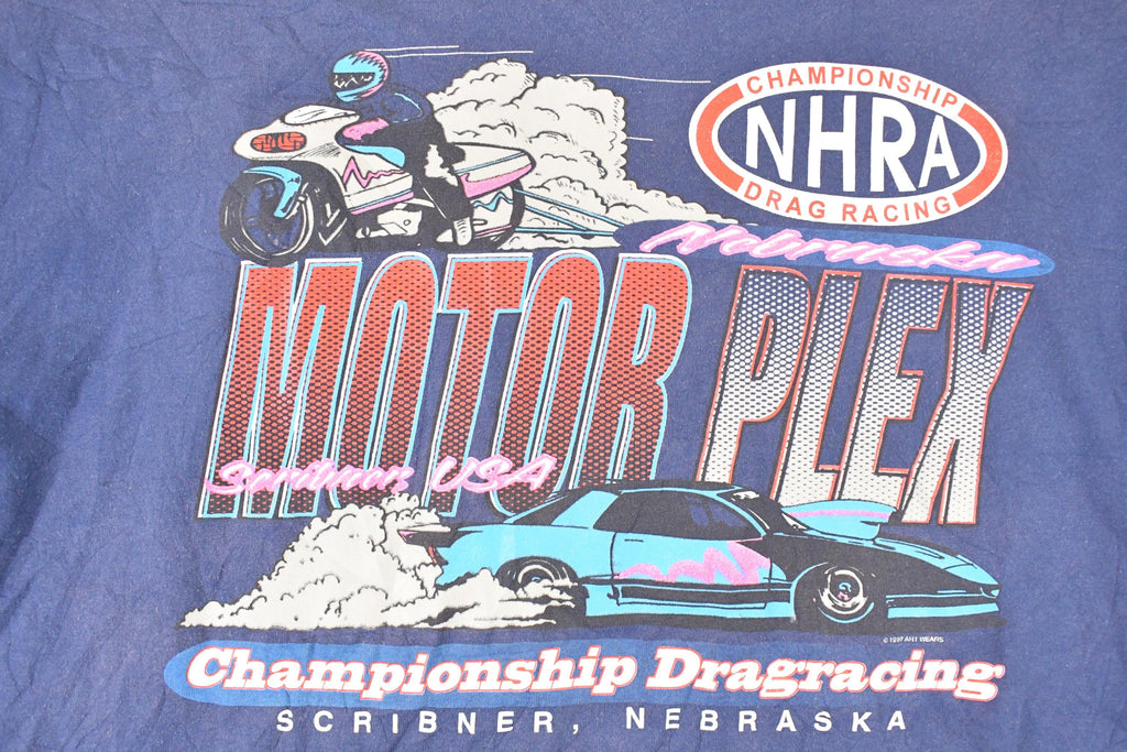 Vintage 1997 NHRA Motorplex Souvenir Drag Racing T-Shirt Men's L