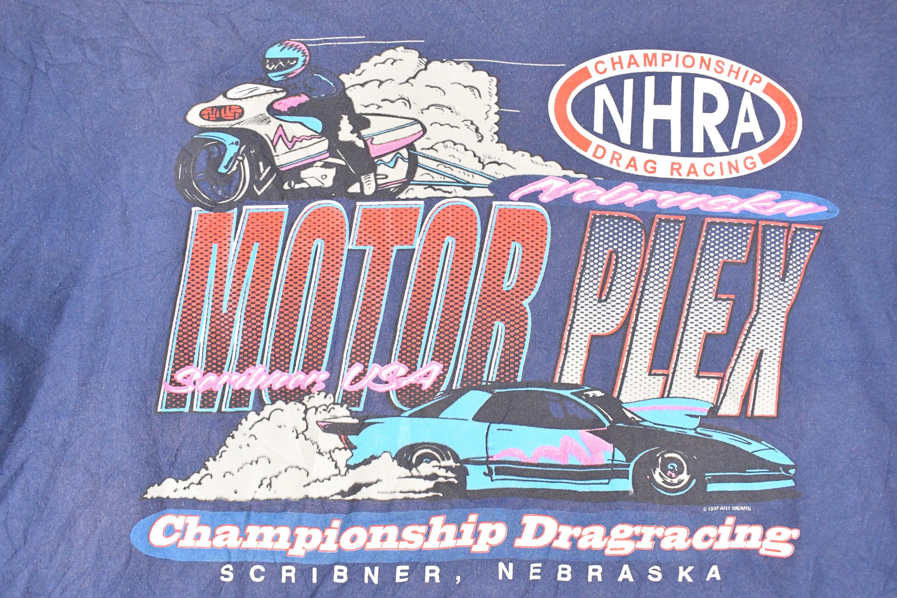 Vintage 1997 NHRA Motorplex Souvenir Drag Racing T-Shirt Men's L