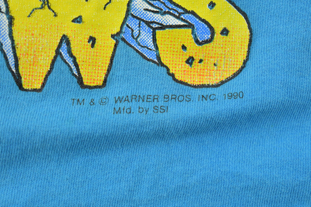 Vintage 1990 Looney Tunes Tasmanian Devil Taz Knows Sports Cartoon Promo T-Shirt