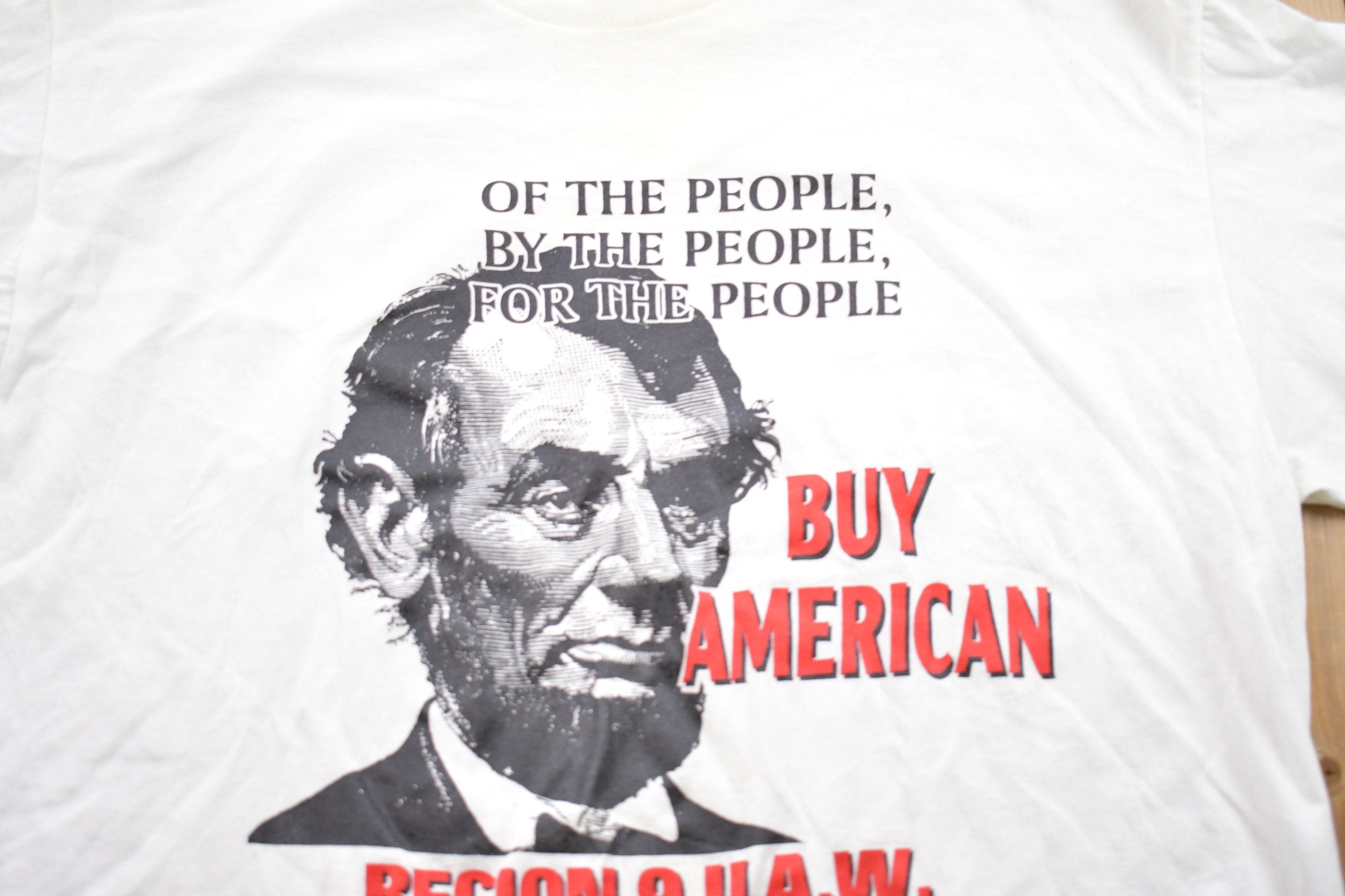 Vintage 1990s Buy American Region 9 Graphic T-Shirt