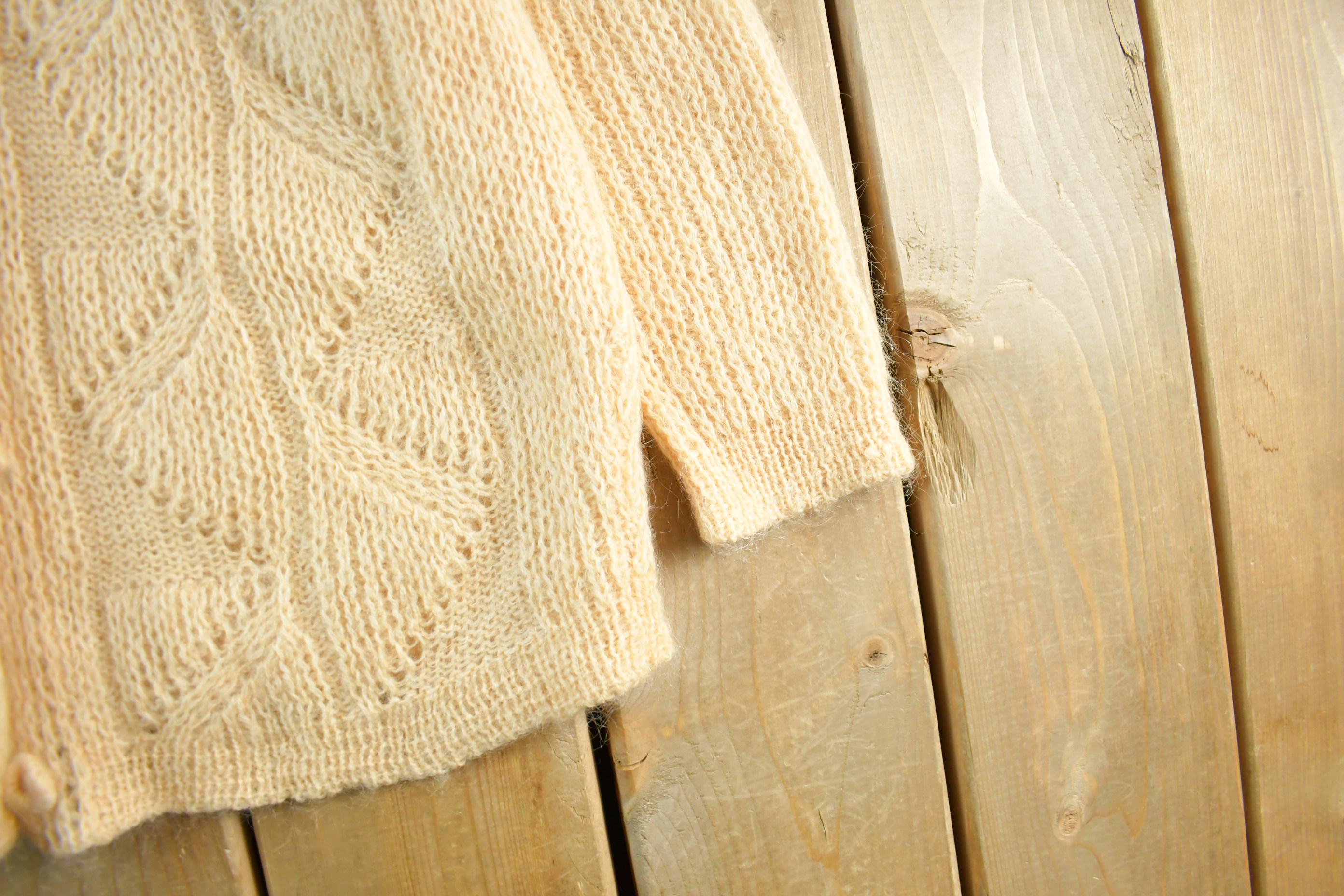 Vintage 1970s Mohair Wool Knit Cardigan Sweater Women's Small