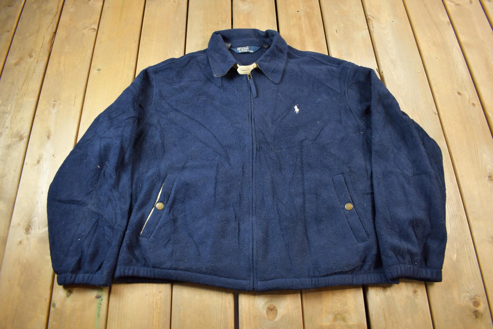 Vintage 1990s Polo Ralph Lauren Zip Up Polartec Fleece Sweater