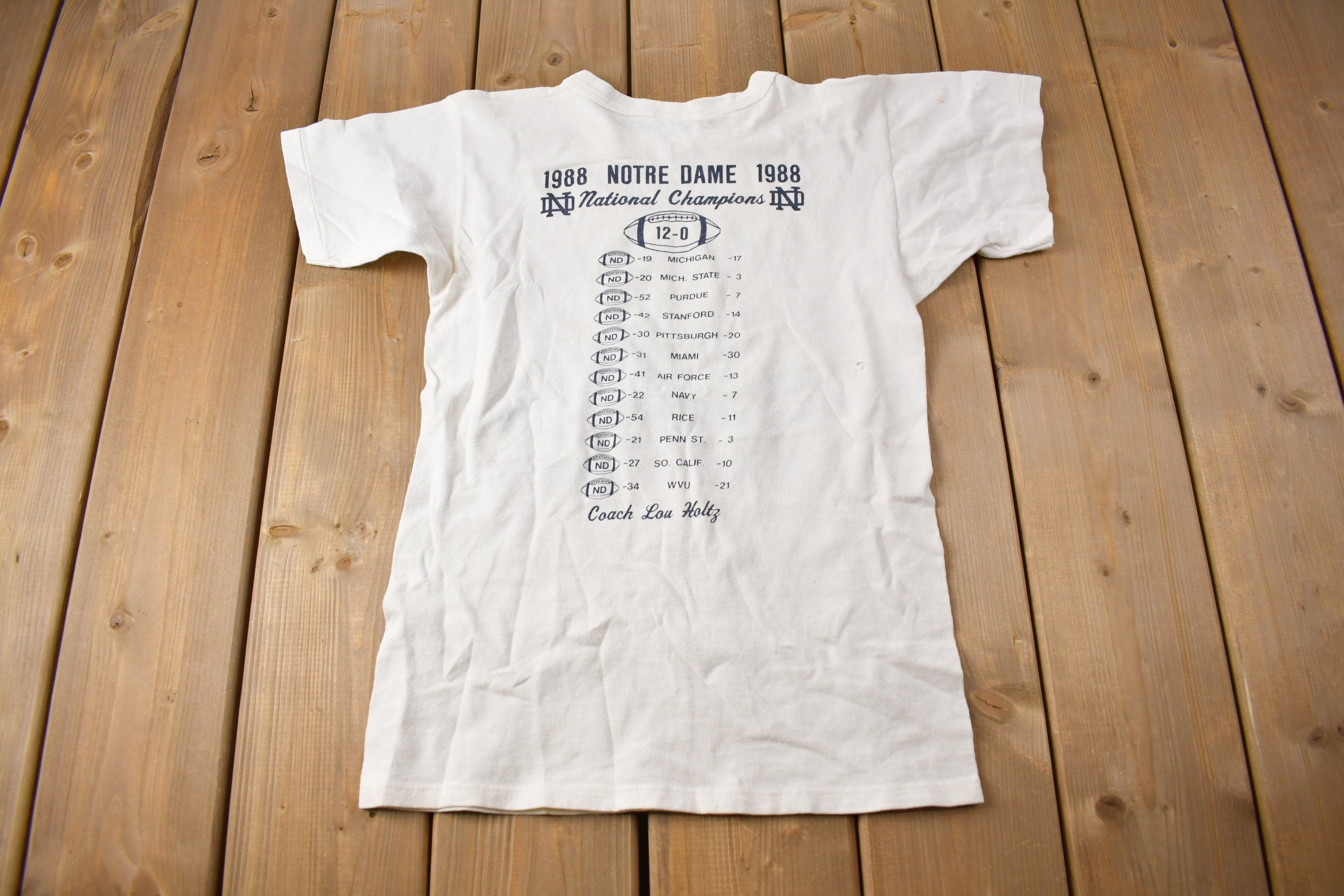 Vintage 1988 Notre Dame Fighting Irish Collegiate Champion Ringer T-Shirt