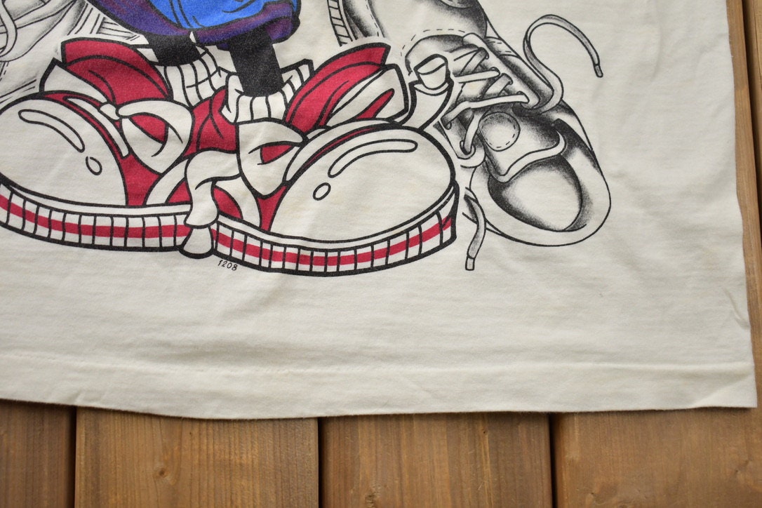 Vintage 1990s Disney Mickey Nouse AOP Sneakers T-Shirt  90s Graphic Tee  Vintage Mickey Mouse  Made In USA  90s Disney Tee