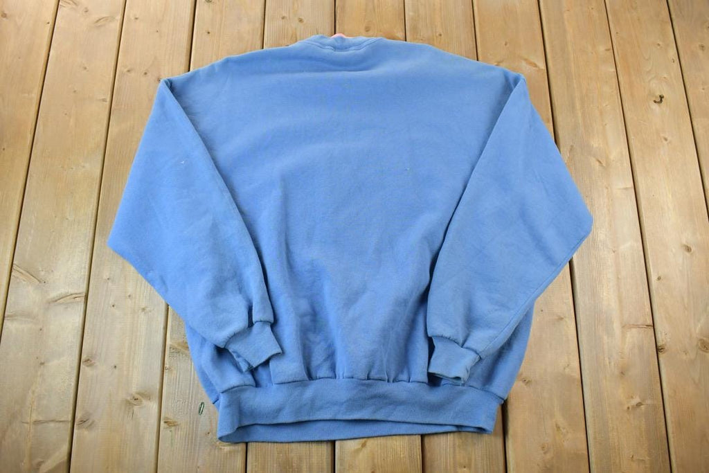 Vintage 1990s Morning Sun Cute Floral Double Collar Crew Neck Sweater