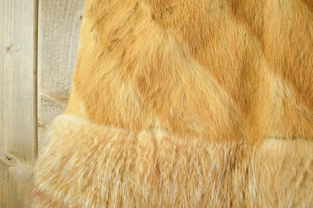 Vintage 1970s Full Length Red Fox Fur Coat Made In Canada