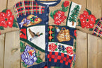 Vintage 1991 The Eagles Eye Hand Knit Button Up Knit Christmas Sweater