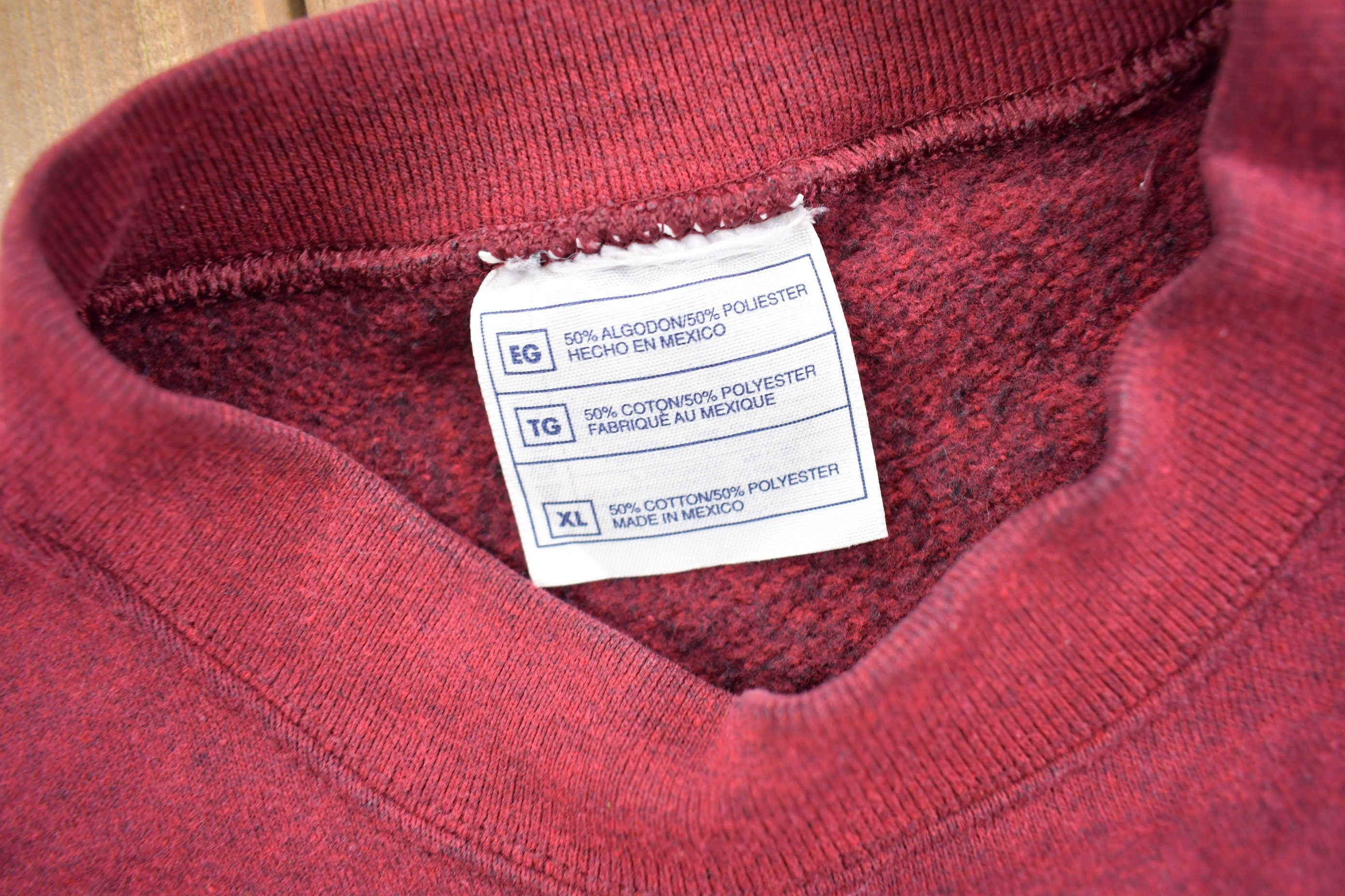 Vintage 1990s Blank Red Mockneck Sweatshirt