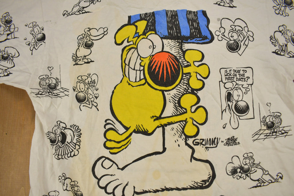 Vintage 1994 Mother Goose & Grimm All Over Print Cartoon Promo T-Shirt