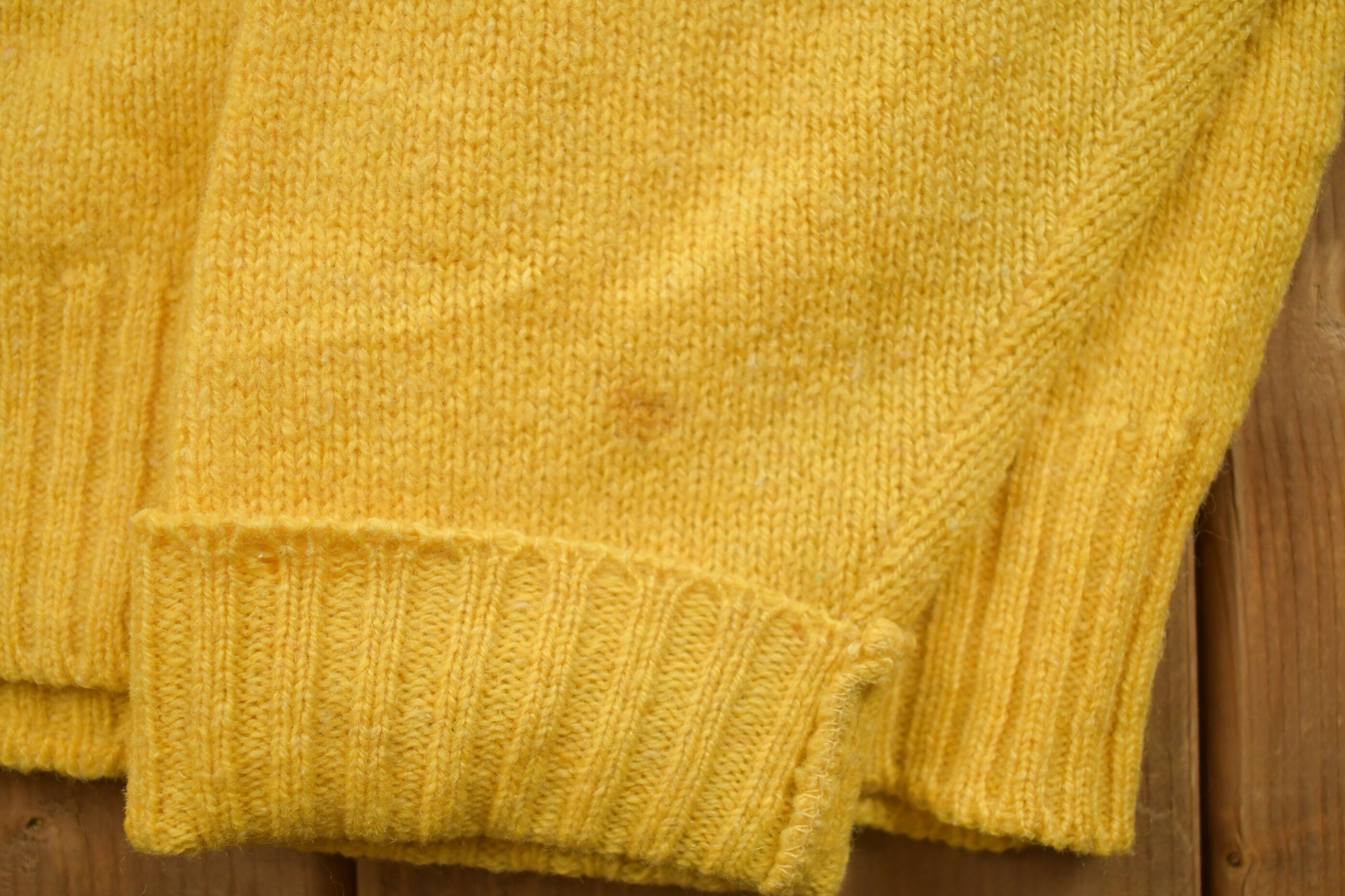 Vintage 1990s Knitted Yellow Crewneck Sweater