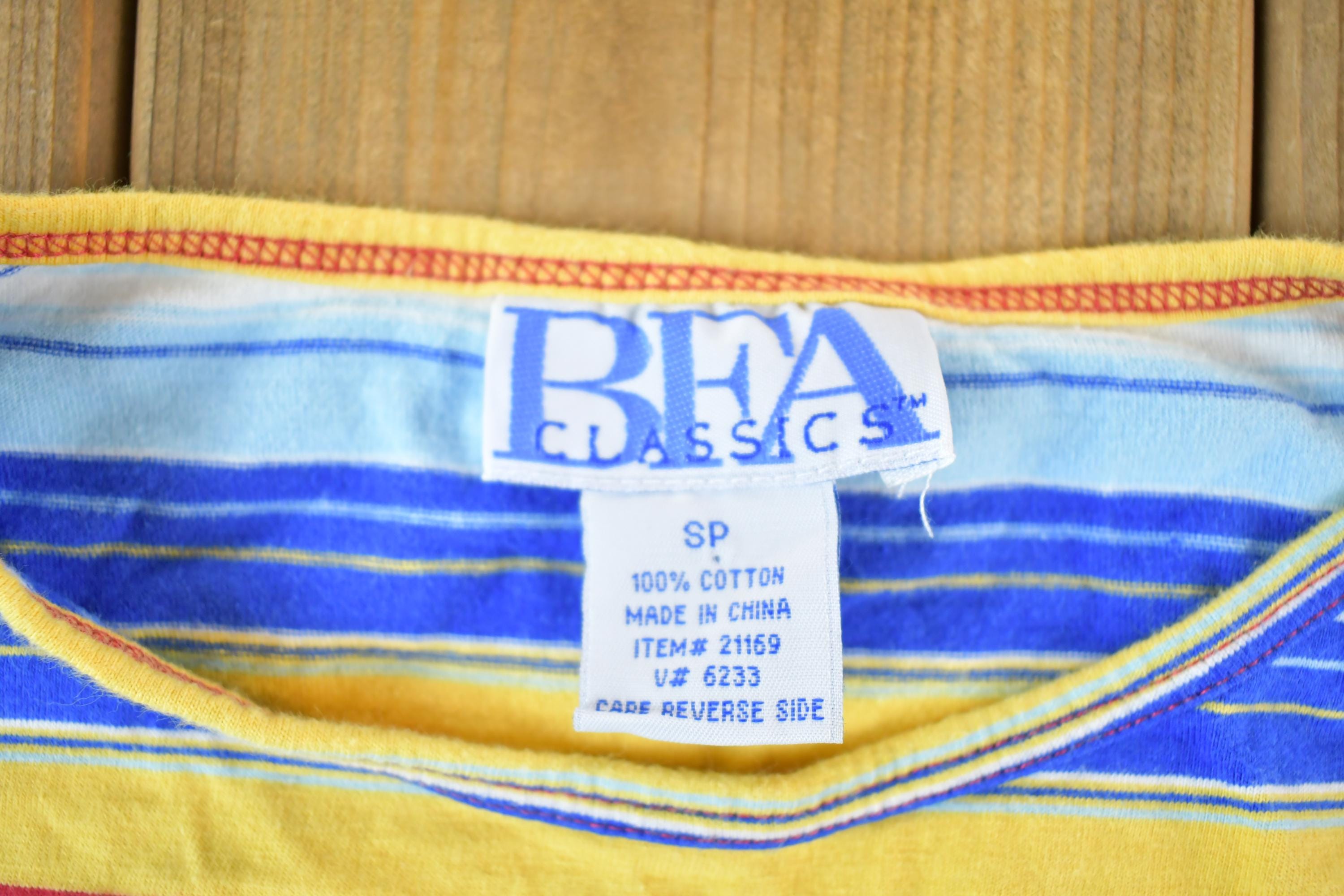 Vintage 1990s BFA Classics Souvenir Striped T-Shirt Women's S