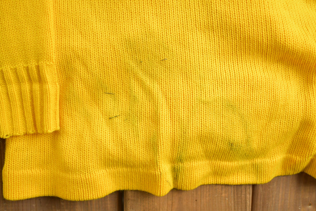 Vintage 1990s Yellow Knitted Cardigan Sweater
