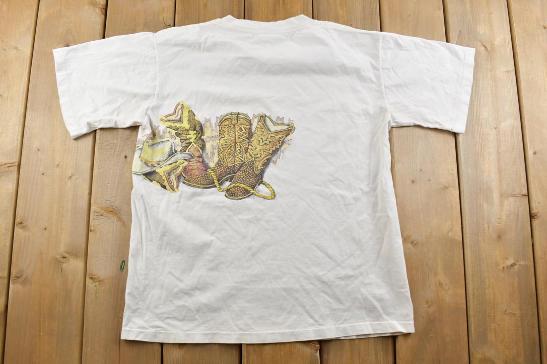 Vintage 1990s Ontario Cowboy Souvenir T-Shirt / Streetwear / Vacation Tee / Travel T Shirt