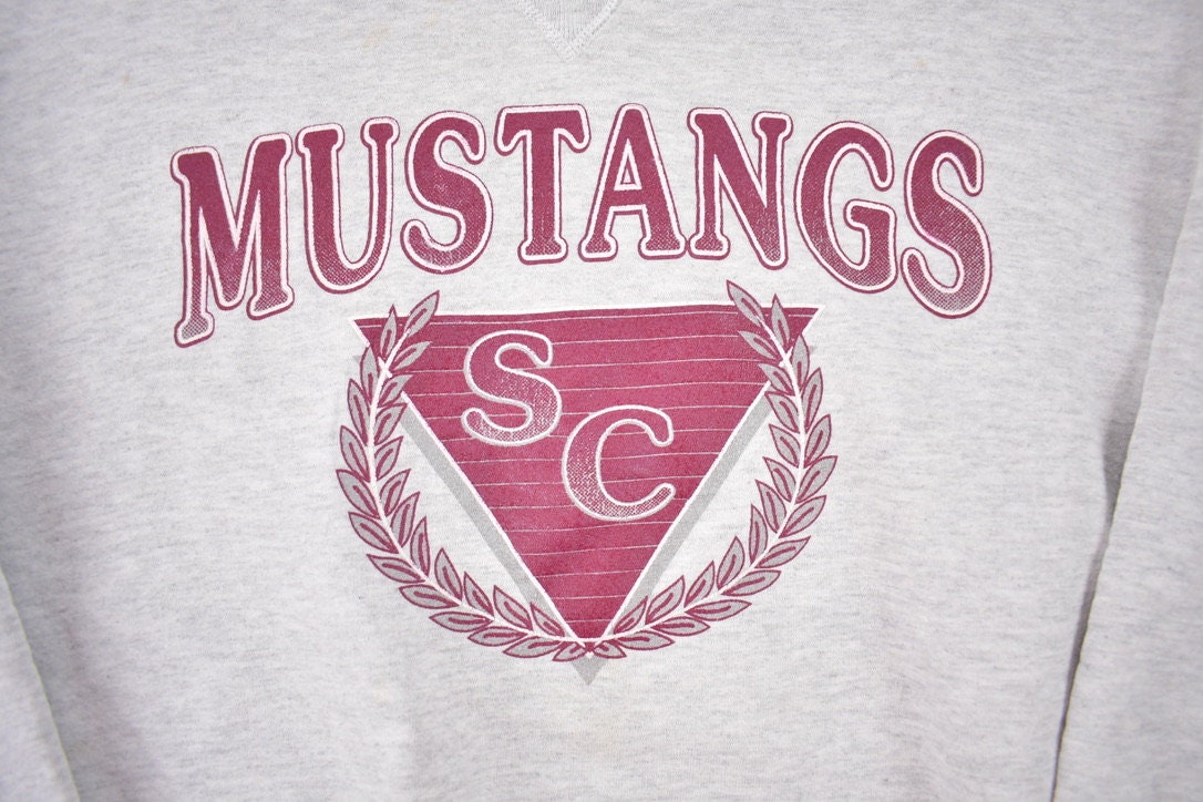 Vintage 1990s Russell SC Mustangs University Collegiate Crewneck Embroidered NCAA Sweatshirt