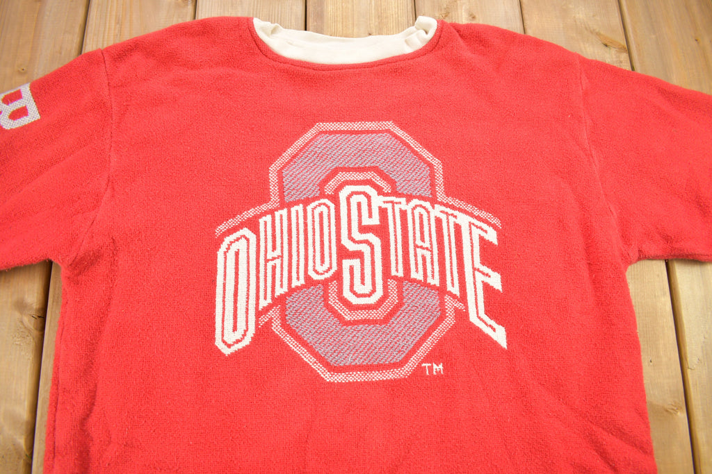 Vintage 1990s Ohio State University Buckeyes Collegiate Knit Crewneck / Heavy Weight / NCAA Sweatshirt / Sportswear / Americana