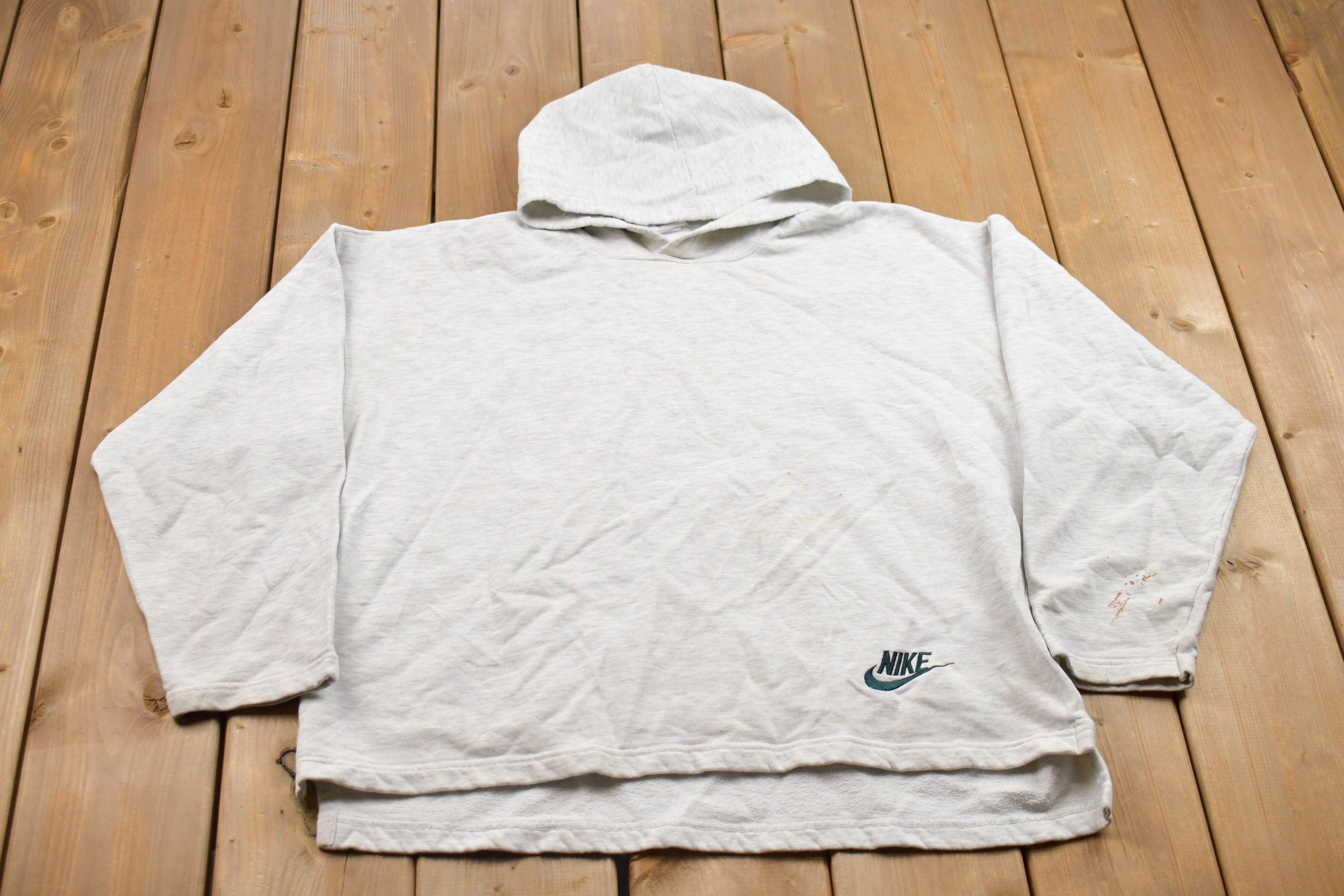Vintage 1980s Nike Embroidered Mini Swoosh Pullover Hoodie